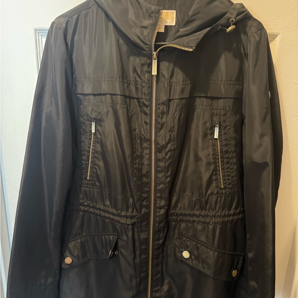 Michael Kors Black Hooded Jacket with Zipper
